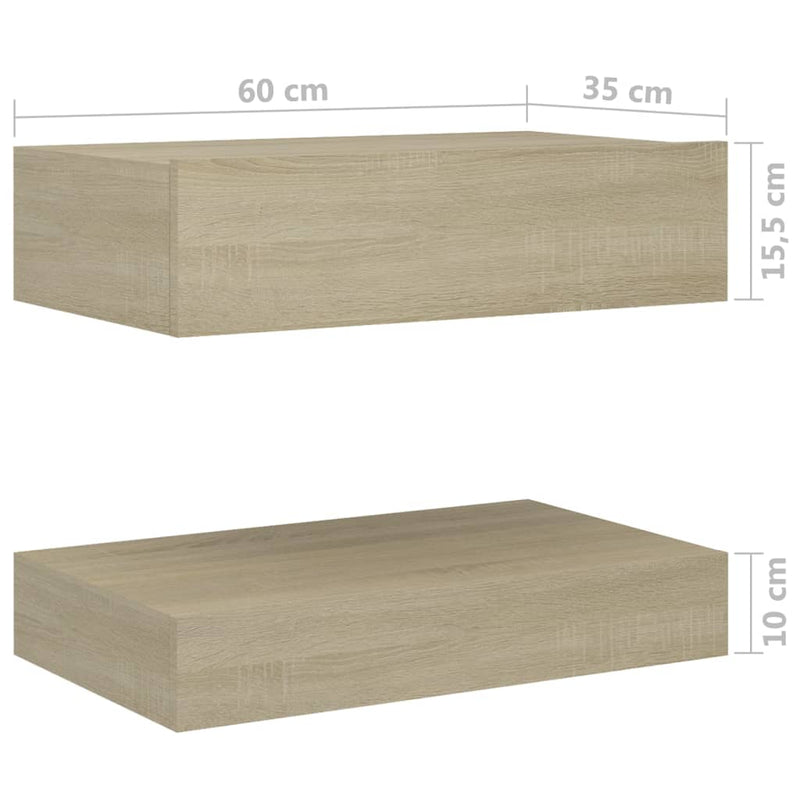 Bedside Cabinet Sonoma Oak 60x35 cm Engineered Wood Payday Deals