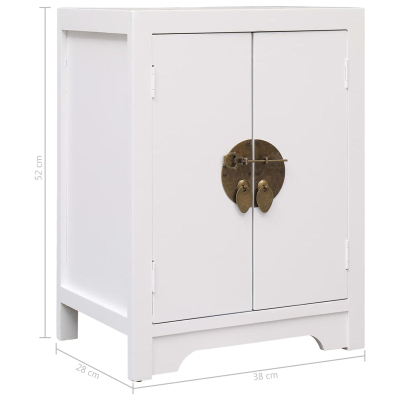 Bedside Cabinet White 38x28x52 cm Paulownia Wood Payday Deals