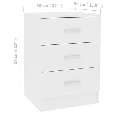 Bedside Cabinet White 38x35x56 cm Chipboard Payday Deals