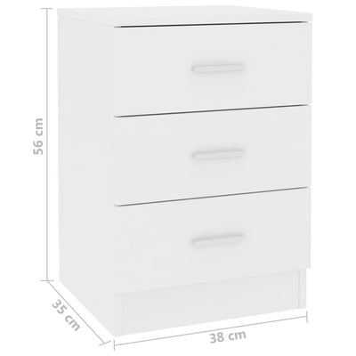 Bedside Cabinet White 38x35x56 cm Engineered Wood Payday Deals