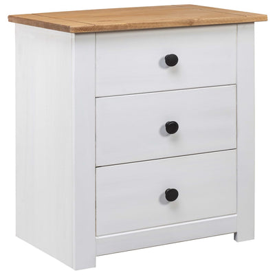 Bedside Cabinet White 46x40x57 cm Pinewood Panama Range Payday Deals