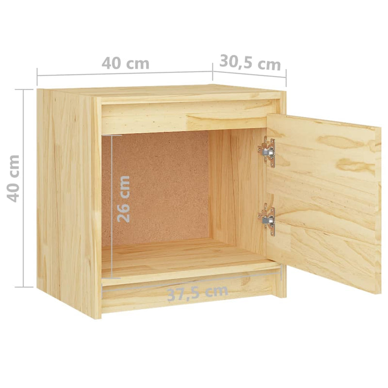 Bedside Cabinets 2 pcs 40x30.5x40 cm Solid Pinewood Payday Deals