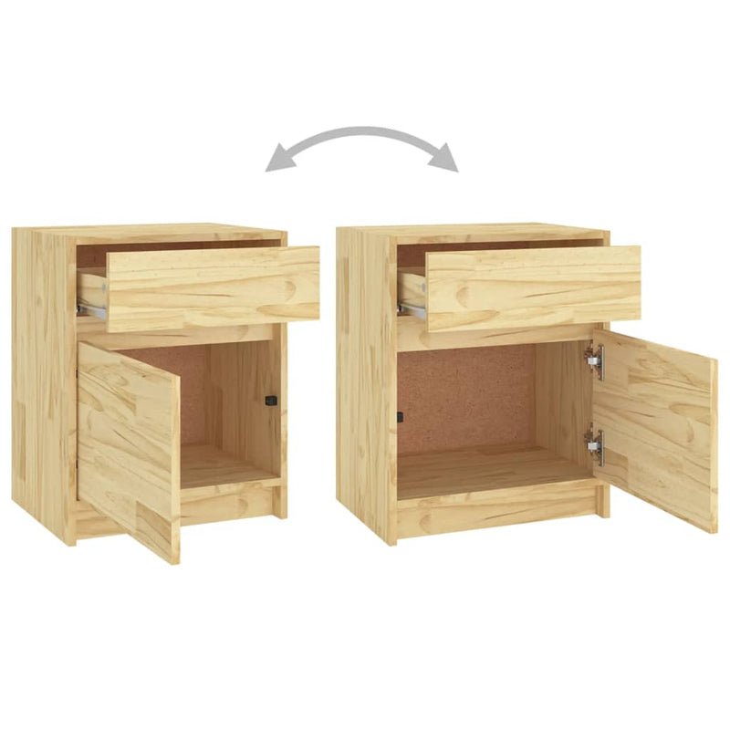 Bedside Cabinets 2 pcs 40x31x50 cm Solid Pinewood Payday Deals