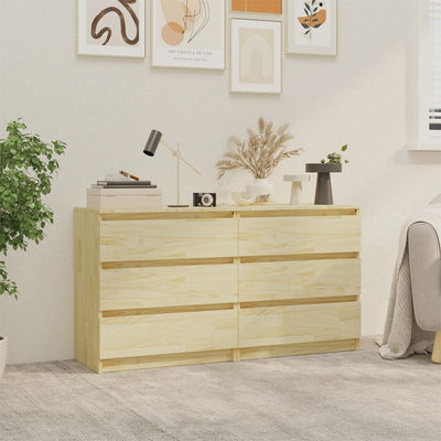 Bedside Cabinets 2 pcs 60x36x64 cm Solid Pinewood Payday Deals