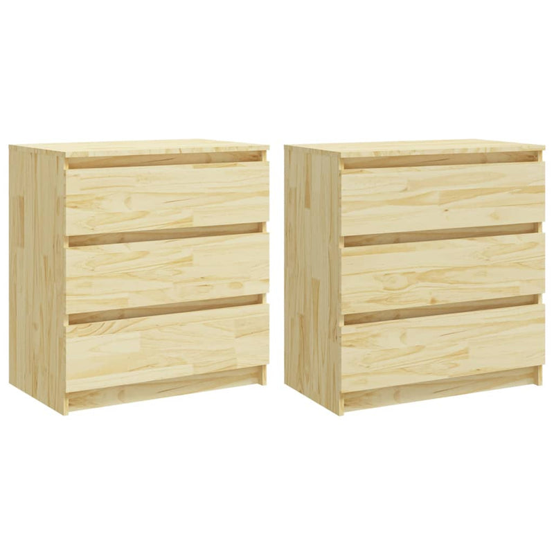 Bedside Cabinets 2 pcs 60x36x64 cm Solid Pinewood Payday Deals