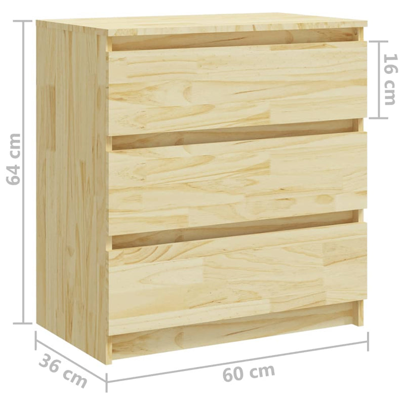 Bedside Cabinets 2 pcs 60x36x64 cm Solid Pinewood Payday Deals