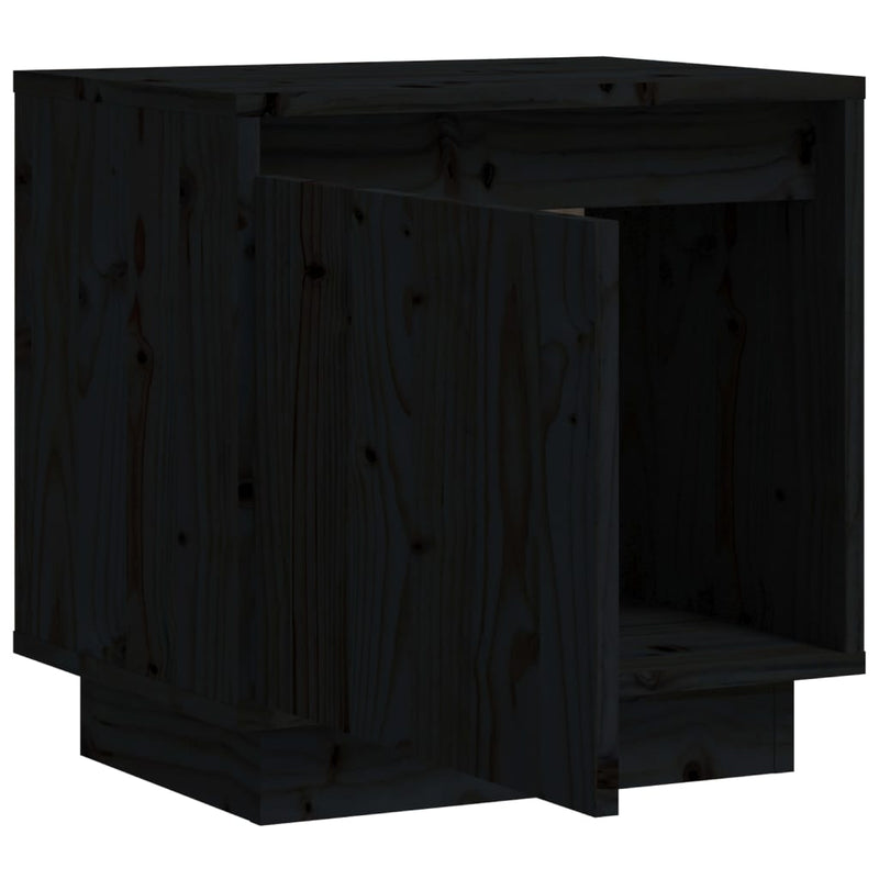 Bedside Cabinets 2 pcs Black 40x30x40 cm Solid Wood Pine Payday Deals