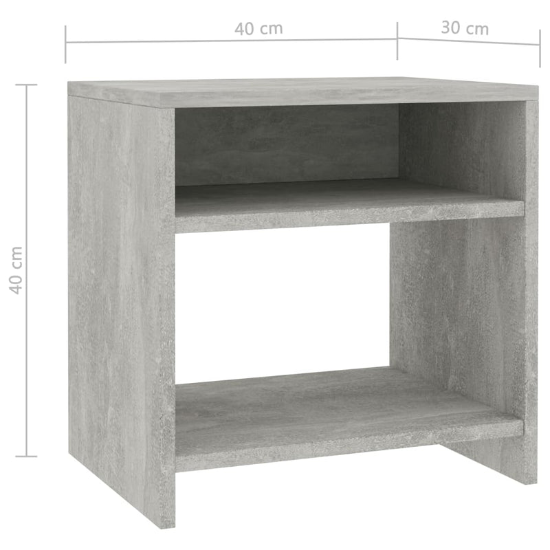 Bedside Cabinets 2 pcs Concrete Grey 40x30x40 cm Engineered Wood Payday Deals