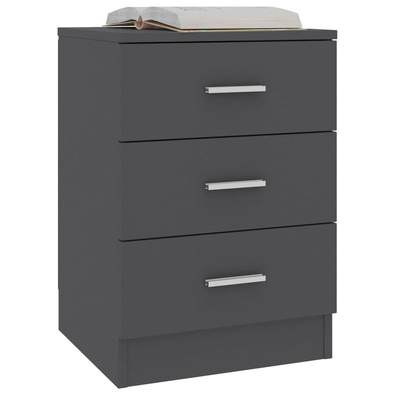 Bedside Cabinets 2 pcs Grey 38x35x56 cm Engineered Wood Payday Deals