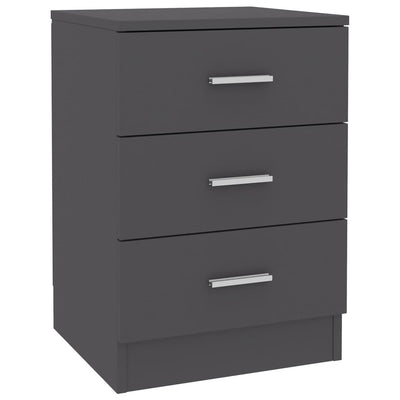 Bedside Cabinets 2 pcs Grey 38x35x56 cm Engineered Wood Payday Deals