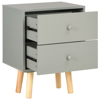Bedside Cabinets 2 pcs Grey 40x30x50 cm Solid Pinewood Payday Deals