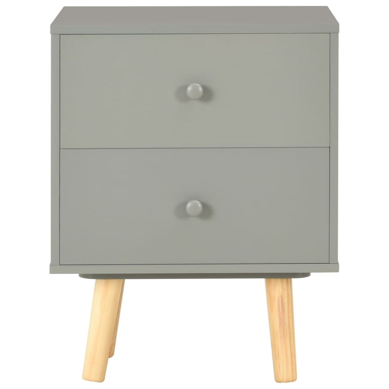 Bedside Cabinets 2 pcs Grey 40x30x50 cm Solid Pinewood Payday Deals