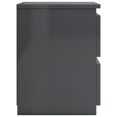 Bedside Cabinets 2 pcs High Gloss Grey 30x30x40 cm Chipboard Payday Deals