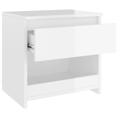 Bedside Cabinets 2 pcs High Gloss White 40x30x39 cm Engineered Wood Payday Deals