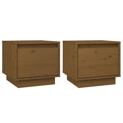 Bedside Cabinets 2 pcs Honey Brown 35x34x32 cm Solid Wood Pine Payday Deals