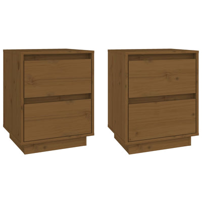 Bedside Cabinets 2 pcs Honey Brown 40x35x50 cm Solid Wood Pine Payday Deals