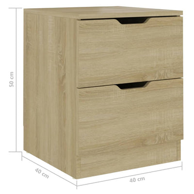 Bedside Cabinets 2 pcs Sonoma Oak 40x40x50 cm Engineered Wood Payday Deals