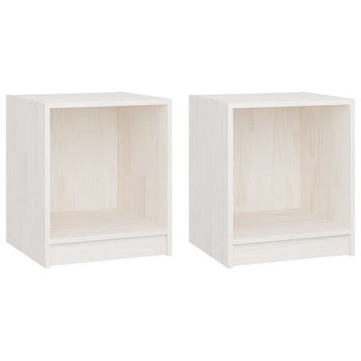 Bedside Cabinets 2 pcs White 35.5x33.5x41.5 cm Solid Pinewood Payday Deals