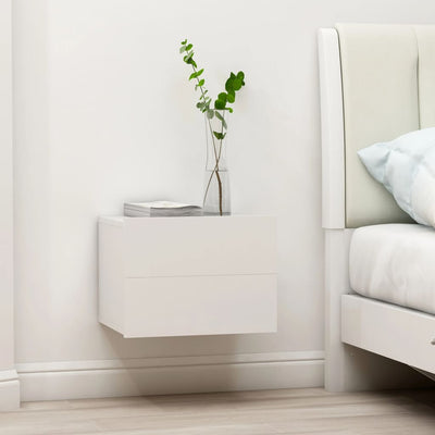 Bedside Cabinets 2 pcs White 40x30x30 cm Chipboard