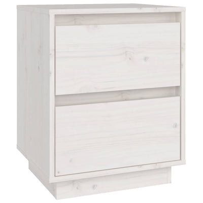 Bedside Cabinets 2 pcs White 40x35x50 cm Solid Wood Pine Payday Deals