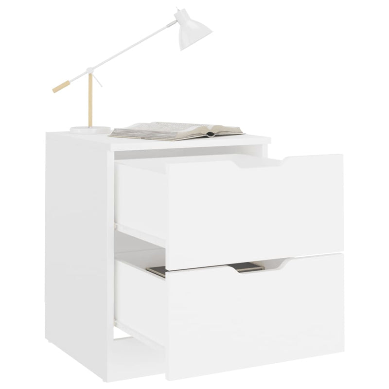 Bedside Cabinets 2 pcs White 40x40x50 cm Chipboard Payday Deals