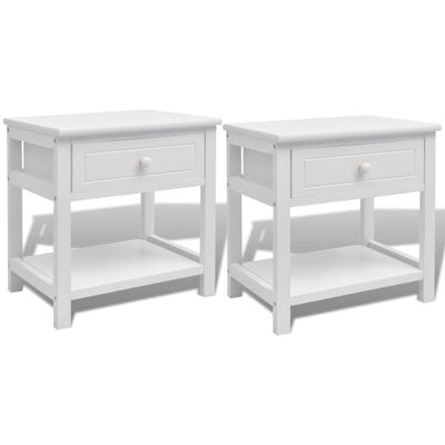 Bedside Cabinets 2 pcs Wood White Payday Deals
