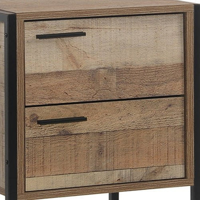Bedside Table 2 drawers Night Stand Particle Board Construction in Oak Colour Payday Deals