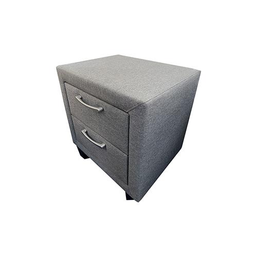 Bedside Table 2 drawers Night Stand Upholstery Fabric Storage in Light Grey Colour Payday Deals