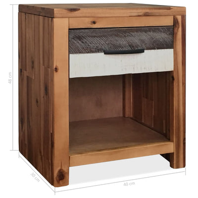 Bedside Table Solid Acacia Wood 40x30x48 cm Payday Deals