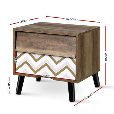 Artiss Bedside Tables 2 Drawers Table Storage Nightstand Cabinet Lamp Side Wood Payday Deals
