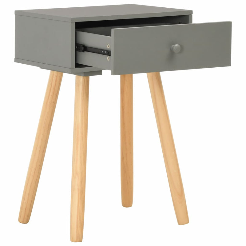 Bedside Tables 2 pcs Grey Solid Pinewood Payday Deals