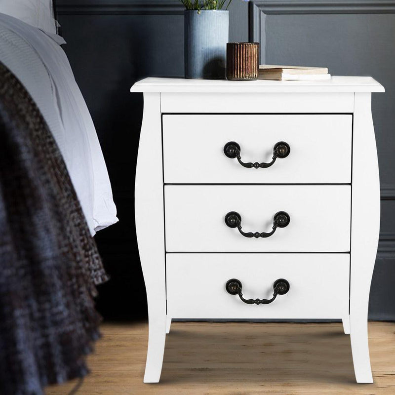 Artiss Bedside Tables 3 drawers Storage Nightstand Side Chest Cabinet Lamp Unit Payday Deals
