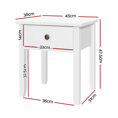 Bedside Tables Drawer Side Table Nightstand White Storage Cabinet White Lamp Payday Deals