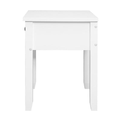 Bedside Tables Drawer Side Table Nightstand White Storage Cabinet White Lamp Payday Deals