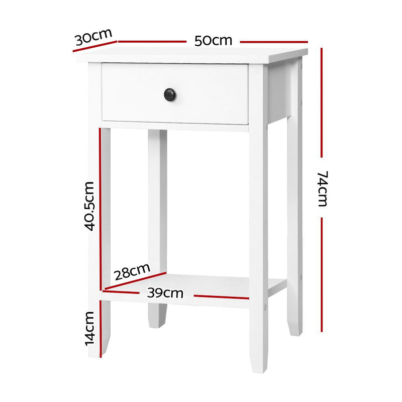 Bedside Tables Drawer Side Table Nightstand White Storage Cabinet White Shelf Payday Deals