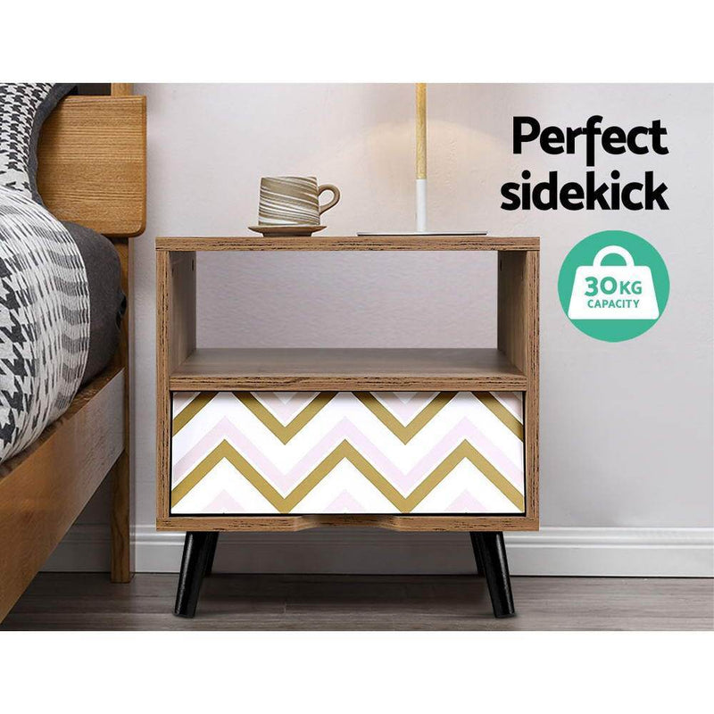 Bedside Tables Drawer Storage Cabinet Nightstand Chest Style Side Table