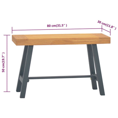 Bench 80 cm Solid Wood Teak Payday Deals