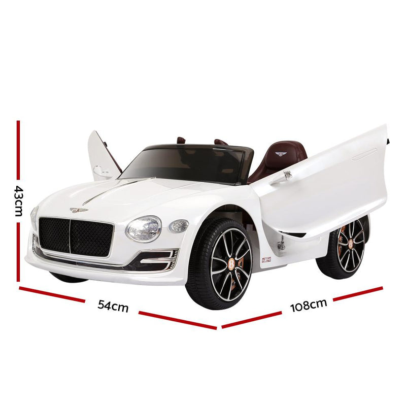Bentley Kids Ride On Car Licensed Electric Toys 12V Battery Remote Cars White Payday Deals
