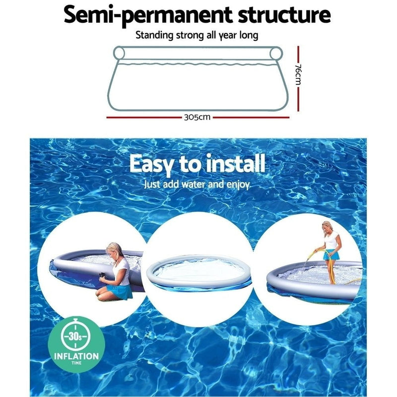 Bestway Above Ground Swimming Pool 305x76cm Fast Set Pool Family Payday Deals