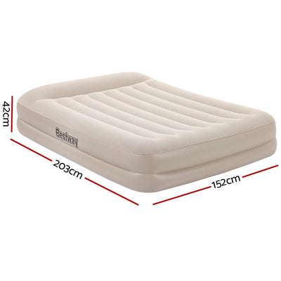 Bestway Air Bed Beds Mattress Queen Size Sleep Built-in Pump Camping Inflatable Payday Deals