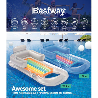 Bestway Durable Inflatable Sun Lounger Pool Air-Bed Seat/Chair Lilo Float Toy Payday Deals