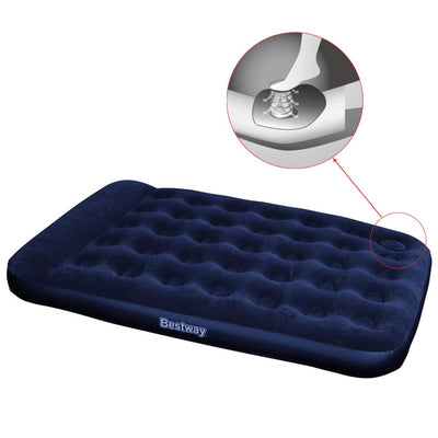 Bestway Inflatable Flocked Airbed with Built-in Foot Pump 191 x 137 x 28 cm Payday Deals