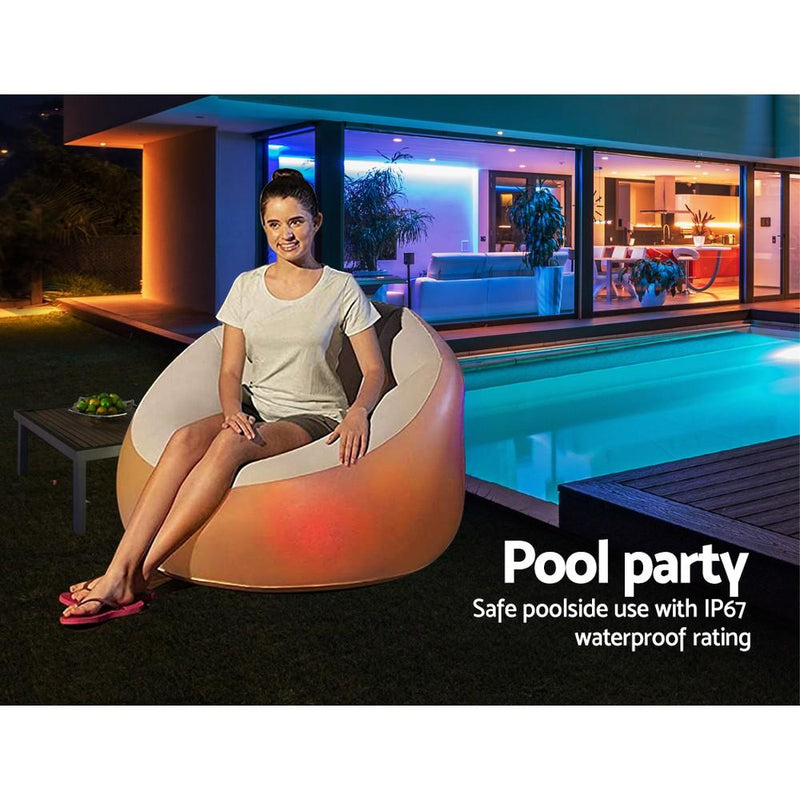 Bestway Inflatable Seat Sofa LED Light Chair Outdoor Lounge Cruiser Payday Deals