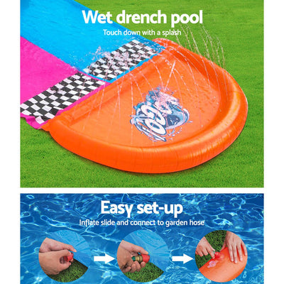 Bestway Inflatable Water Slip And Slide 4.88m Kids Rider Splash Toy Outdoor Payday Deals