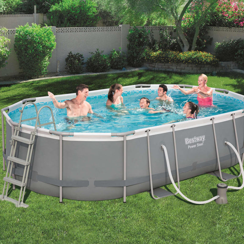 Bestway Power Steel Swimming Pool Set Oval 488x305x107 cm Payday Deals