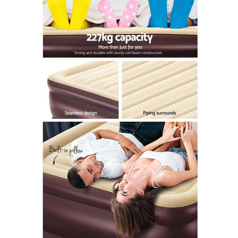 Bestway Single Air Bed Inflatable Mattress Sleeping Mat Battery Built-in Pump