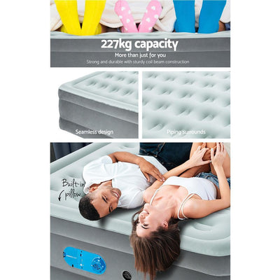 Bestway Single Air Bed Inflatable Mattress Sleeping Mat Battery Built-in Pump Payday Deals