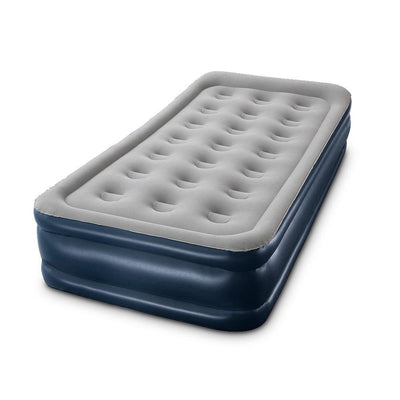 Single Size Inflatable Air Mattress - Grey & Blue