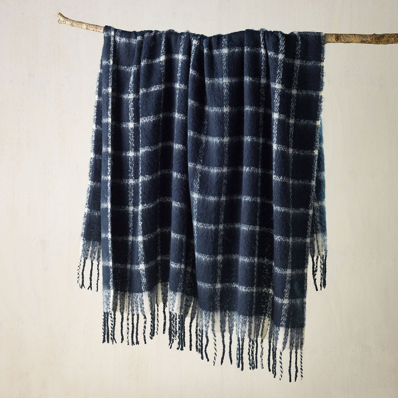 Bianca Maldon Faux Mohair Large Throw Rug 150 x 220 cm Indigo Payday Deals