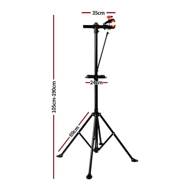 Bike Repair Stand Work Rack With Tool Tray Home Mechanic Bicycle Maintenance Red Payday Deals